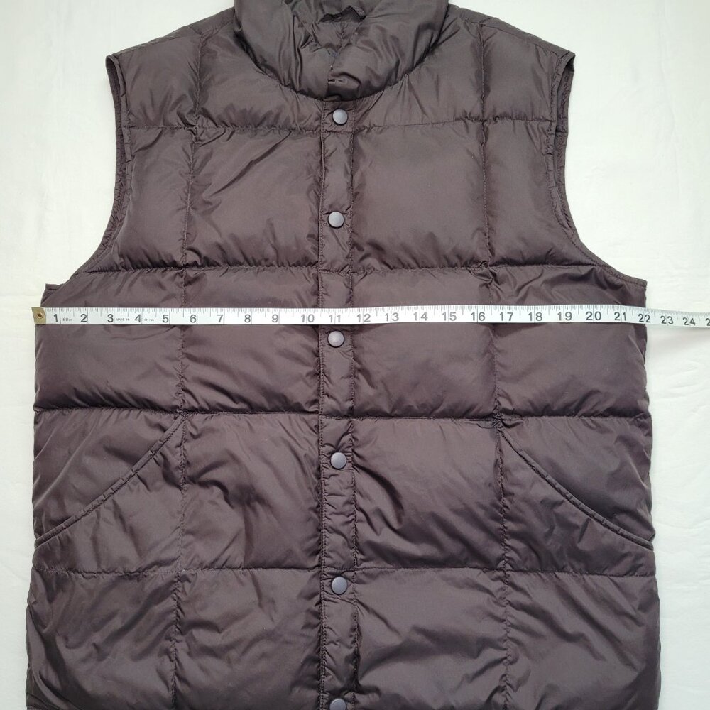 Lands End Puffer Vest Black Snap Button Outerwear Mens Medium 38-40 Gorpcore - Picture 2 of 8